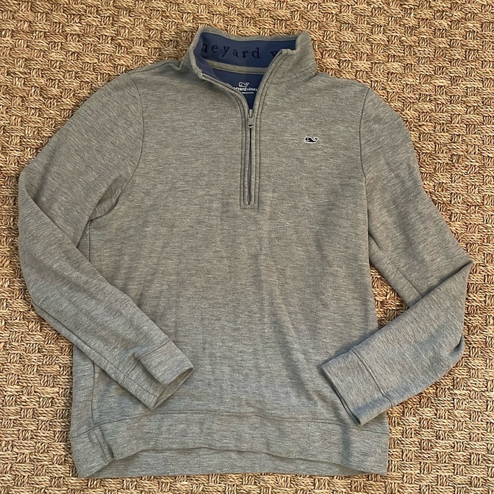 Boys Grey Vineyard Vines Quarter Zip Pullover